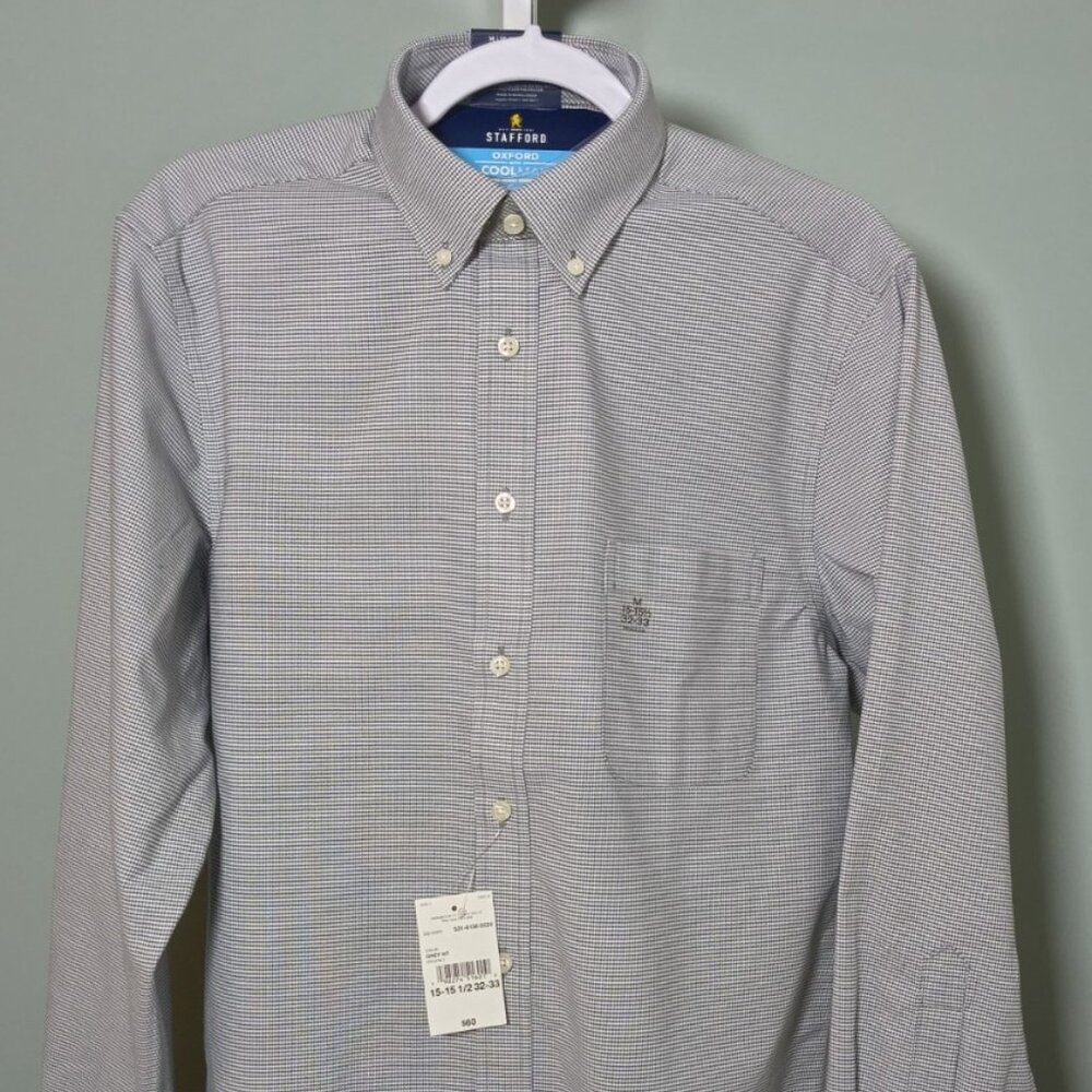 Stafford Coolmax All Season Oxford Men's Long Sleeve Shirt 15-15.5 32-33-Sold
